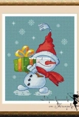 Snowman with Gifts by Tamriko Lamaridze