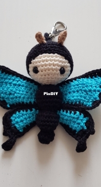 adjusted pattern lalylala - Butterfly keyring