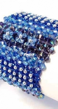 Cobalt Blue Elegance With Right Angle Weave Bracelet - Anne Cecilie Nygard - Free