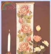 Wallhanging with Roses from Flowers in Cross Stitch by Jana Hauschild Lindberg XSD