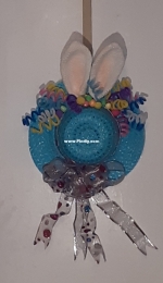 Bunny ears bonnet wreath