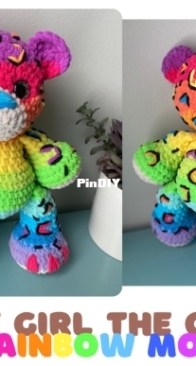Crochet with Kyra - SKSCrochet - Kyra - Sarah Blankenau - Charlie Girl the Cheetah Rainbow MOD