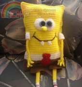 BZ Crochet Designs - Beth Zachau- Yellow Square Dude Pillow