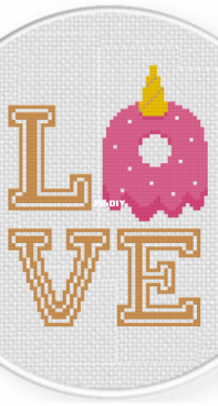 Daily Cross Stitch - Love Unicorn Donut