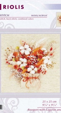 Riolis 1913 - Bouquet with Lagurus and Cotton