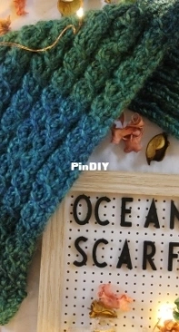 Ocean Waves Scarf by Frankie Crafts Co.-Free
