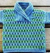 Newborn Knots- Amanda Chapman- 20 Rippled Shawl Collar Sweater