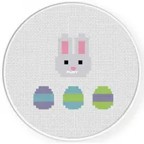Daily Cross Stitch - Pixel Bunny and Eggs