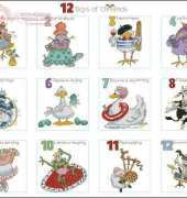 12 Days of Christmas - Complete by Margaret Sherry from Cross Stitcher 165 - 166 - 167 XSD