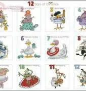12 Days of Christmas - Complete by Margaret Sherry from Cross Stitcher 165 - 166 - 167 XSD