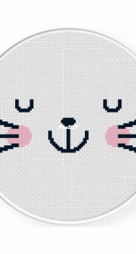 Daily Cross Stitch - Sleeping Cat Face