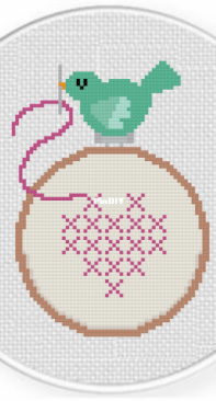 Daily Cross Stitch - Cross Stitching Bird