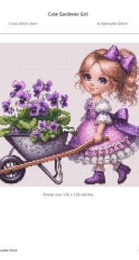 Cute Gardener Girl by Aphrodite Stitch
