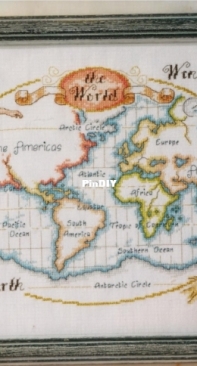 Maps and Mythology - World Map by Maria Diaz from Cross Stitch Gold 68