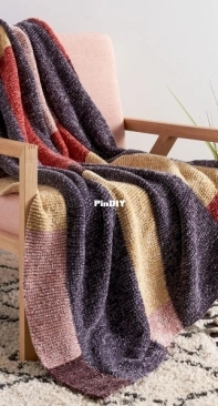 Velvet Stripes Blanket by Yarnspirations Design - Free