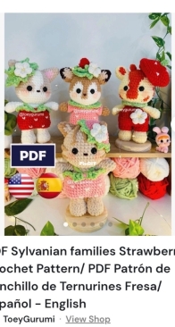 Toeygurumi  - Sylvanian Families Strawberry - Ternurines  Fresas - Spanish