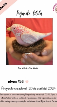 Retacitos de Encanto - Valeska San Martin Moll - Tilda Little Bird - Pajarito Tilda - Spanish - Free