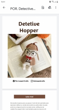 The Looped Crafts - Aimy Loren Fernandez - Detective Hopper - Detetive Hopper - Portuguese