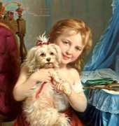 HAE - A Young Girl With Bichon Frise - Fritz Zuber Buhler