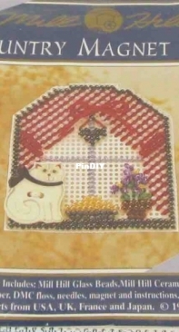 Mill Hill MHMB23 Buttoned and Beaded Country Magnets Series IV - Kitty Window