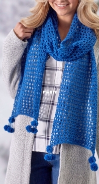 Pompom Scarf by Edie Eckman-Free