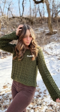 Evelyn And Peter Crochet - Rachel Misner - Pine Grove Pullover - Sizes XS, S, M, L, XL, 2X, 3X, 4X, 5X