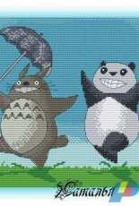 Panda and Toro by Natalia Sakulina