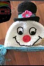 Sugar Hiccups Boutique- Heather Macias- The Frostiest Snowman Crochet Hat