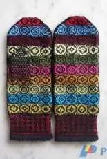 Just Crafty Enough-Yarn Ends Mittens by Kathy Lewinski-Free