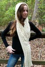 Medallions Hooded Scarf by Linda Browning
