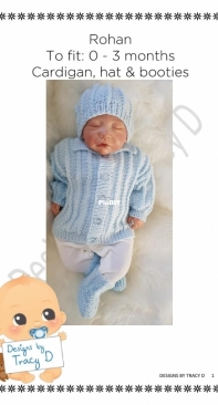 Designs by Tracy D - Rohan Cardigan, Hat and Booties