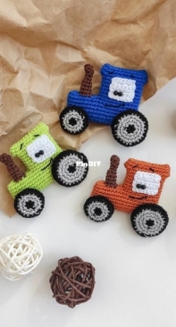 Crochet Pattern By Lily - moi prelesti - Liliya Sharipova - Tractor brooch  - Russian