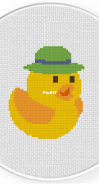 Daily Cross Stitch - Duck in Summer Hat