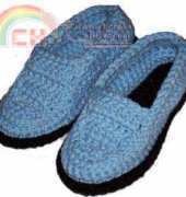 Crocheted Moccasin Slippers by Sue Norrad