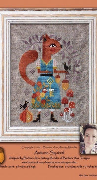 Autumn Squirrel by Barbara Ana Designs from Punch Needle & Primitive Stitcher - Fall 2021 PCS + XSD