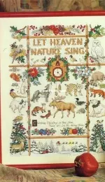 Folk Art, Inspirational, Nature, Santa Christmas Samplers from Donna Koolers 555 Christmas Cross Stitch Designs XSD and PCS