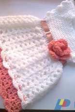 Paintcrochet - Tünde Andree - Crochet baby dress in white pink