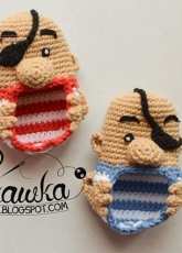 Kamila Krawka Krawczyk- Pirates Baby booties- English and Polish -Free