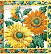 Summer Sunshine Sunflower Cushion by Sheila Hudson from Cross Stitcher 71 XSD