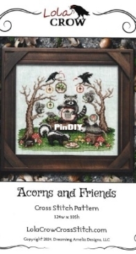 Lola Crow Cross Stitch - Acorns and Friends