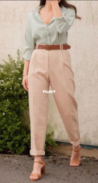 Tint Of Mint - Ines High Waisted Trousers - Sizes UK 6-16