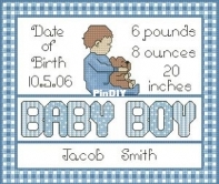 Artecy Cross Stitch - Baby Boy Sampler 2