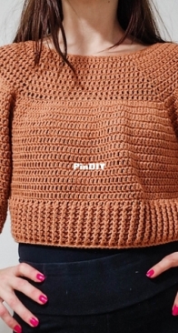 Double Crochet Crop Raglan Sweater by Karmen Režek of Loops Only Crochet