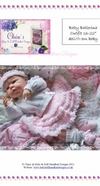 Baby Ballerina Outfit  #F63 by Claires Baby doll Handknits Design