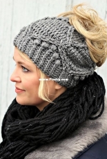 CrocheTrend Patterns - Viktoria Gogolak - Royal twist messy bun Hat