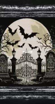 PandoraXstitch - Cemetery gate with bats