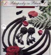 Annies Attic  - Rhapsody In Black  - The Rose Necklace & Earring Set