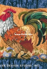 Leisure Arts 3424 Barnyard Pair - Cockerel by Nancy Rossi XSD