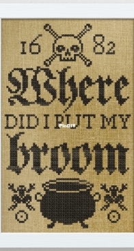 Modern Folk Embroidery - Dark Crosses - Where Did I Put My Broom  XSD + PCS