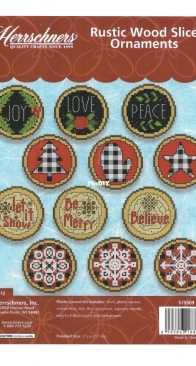Herrschners - Plastic Canvas -  579309 - Rustic Wood Slice Ornaments